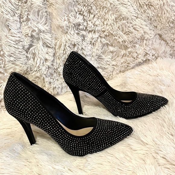 Black Rhinestone Pumps - Picture 4 of 8